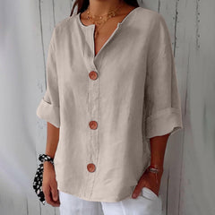 ✦ Calestra™ | Livia Linen Button Blouse