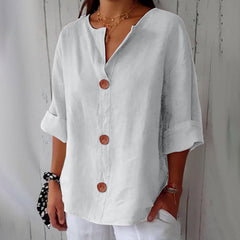 ✦ Calestra™ | Livia Linen Button Blouse
