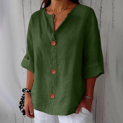 ✦ Calestra™ | Livia Linen Button Blouse