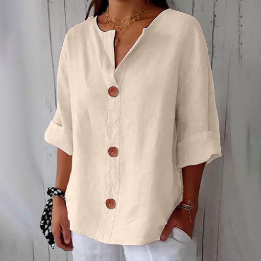 ✦ Calestra™ | Livia Linen Button Blouse