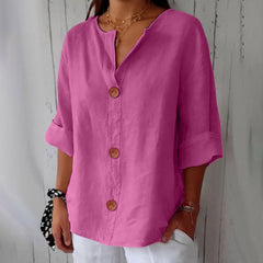 ✦ Calestra™ | Livia Linen Button Blouse
