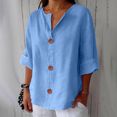 ✦ Calestra™ | Livia Linen Button Blouse
