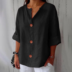 ✦ Calestra™ | Livia Linen Button Blouse
