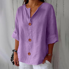 ✦ Calestra™ | Livia Linen Button Blouse