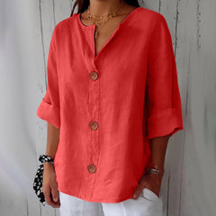 ✦ Calestra™ | Livia Linen Button Blouse
