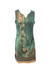 Harmoni - Floral Print Notched Dress - Calestra