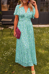 Sandra Elegant V-Neck Maxi Dress - Calestra