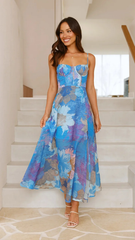 TradeTrends™ | Strap Floral Print Dress - Calestra