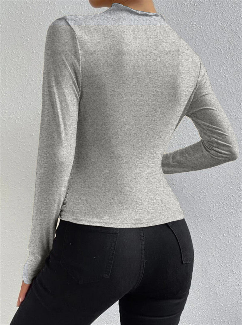 Ruching Long Sleeve Shirt - Calestra