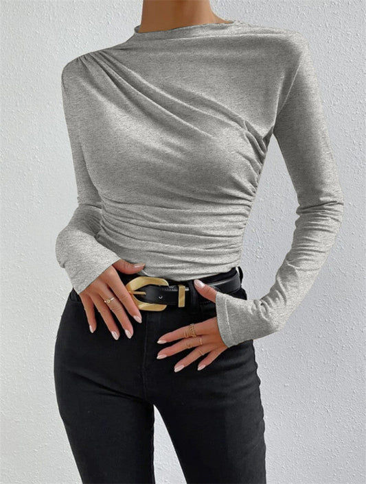 Ruching Long Sleeve Shirt - Calestra