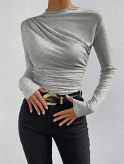 Ruching Long Sleeve Shirt - Calestra