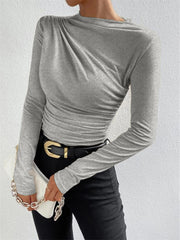 Ruching Long Sleeve Shirt - Calestra