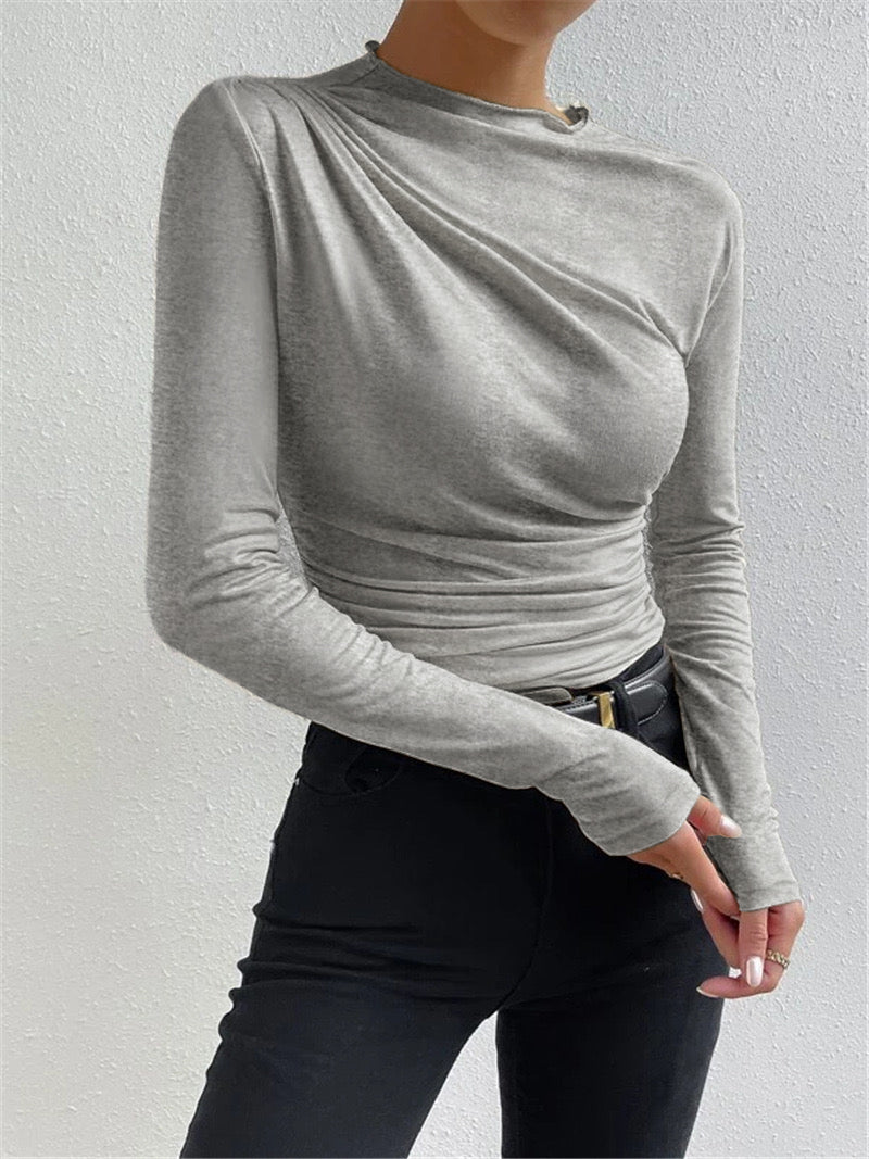 Ruching Long Sleeve Shirt - Calestra