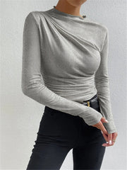 Ruching Long Sleeve Shirt - Calestra