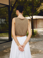 Cotton Blends Crop Tank Top - Calestra
