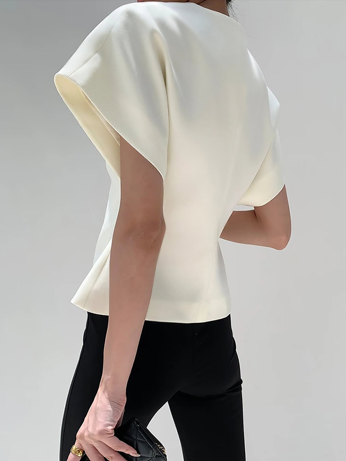Trendy V-Neck Button Down Blouse - Calestra