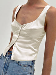 Casual Button-Front Strappy Top - Calestra