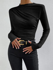 Ruching Long Sleeve Shirt - Calestra