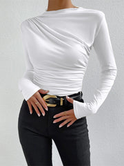 Ruching Long Sleeve Shirt - Calestra