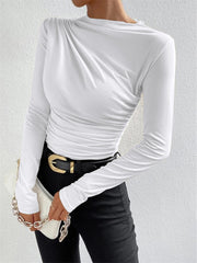 Ruching Long Sleeve Shirt - Calestra