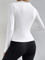 Ruching Long Sleeve Shirt - Calestra