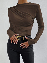 Ruching Long Sleeve Shirt - Calestra