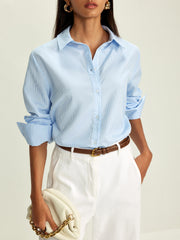Lapel Pinstripe Versatile Shirt - Calestra
