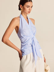 Striped Halter Tie Top - Calestra