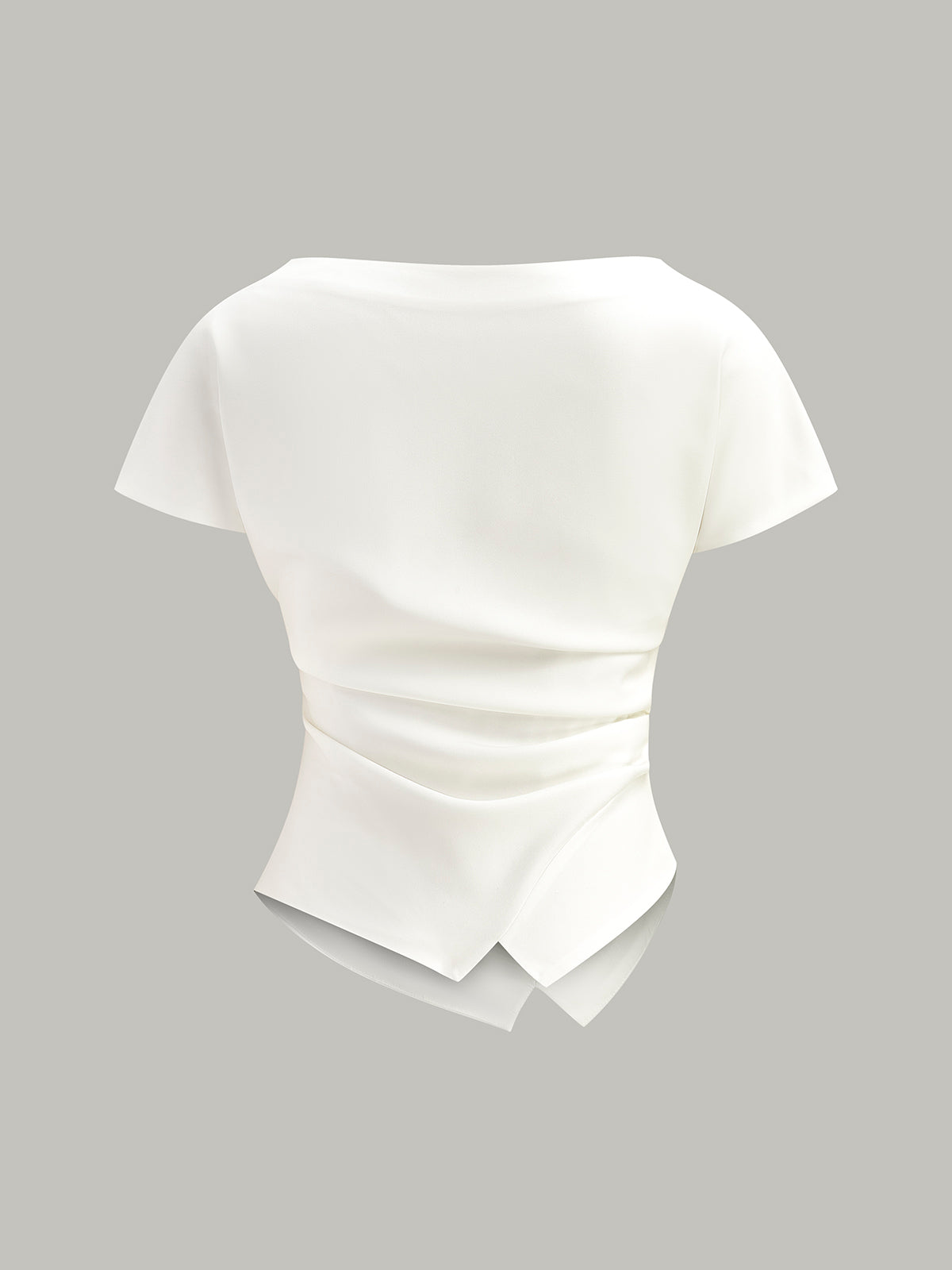 Asymmetric Hem Ruched T-Shirt - Calestra