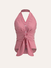 Striped Halter Tie Top - Calestra