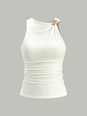 Metal Decor Sleeveless Top - Calestra