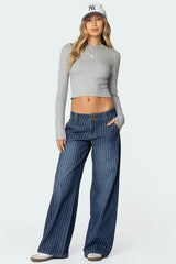 ✦ Liora Pinstripe Low-Rise Jeans