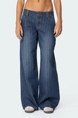 ✦ Liora Pinstripe Low-Rise Jeans