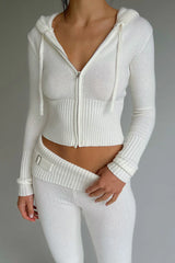 Anne™ -  Zip Up Hoodie, Comfy Jeans Set - Calestra