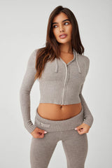 Anne™ -  Zip Up Hoodie, Comfy Jeans Set - Calestra