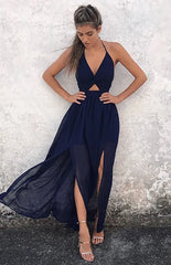 Sierra | Boho Floral Halter Maxi Dress - Calestra