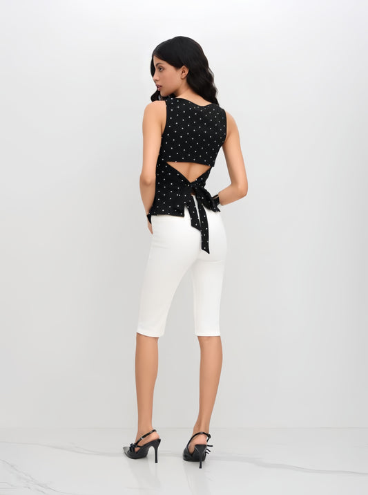 ✦ Liora Polka Tie-Back Top