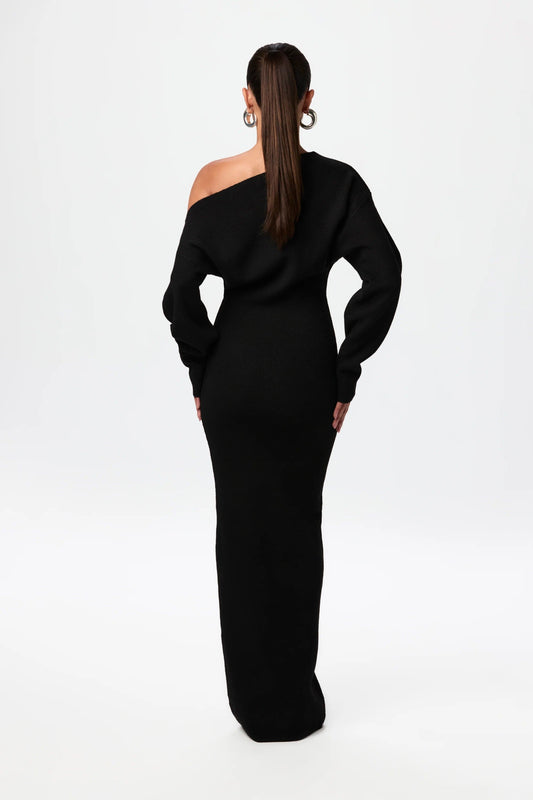 Lisanne™ Lage Schouder Sweater Jurk - Calestra