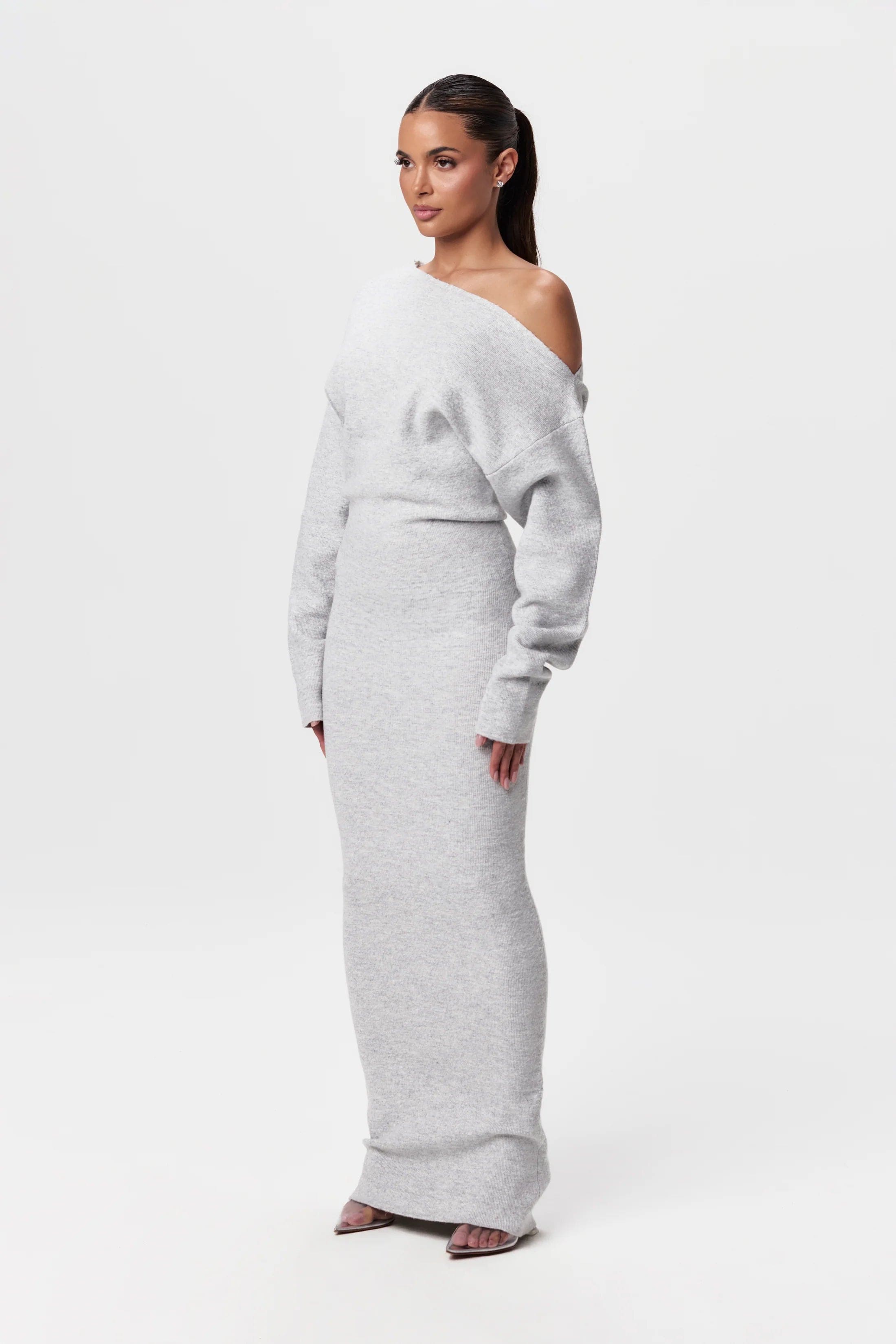 Lisanne™ Lage Schouder Sweater Jurk - Calestra