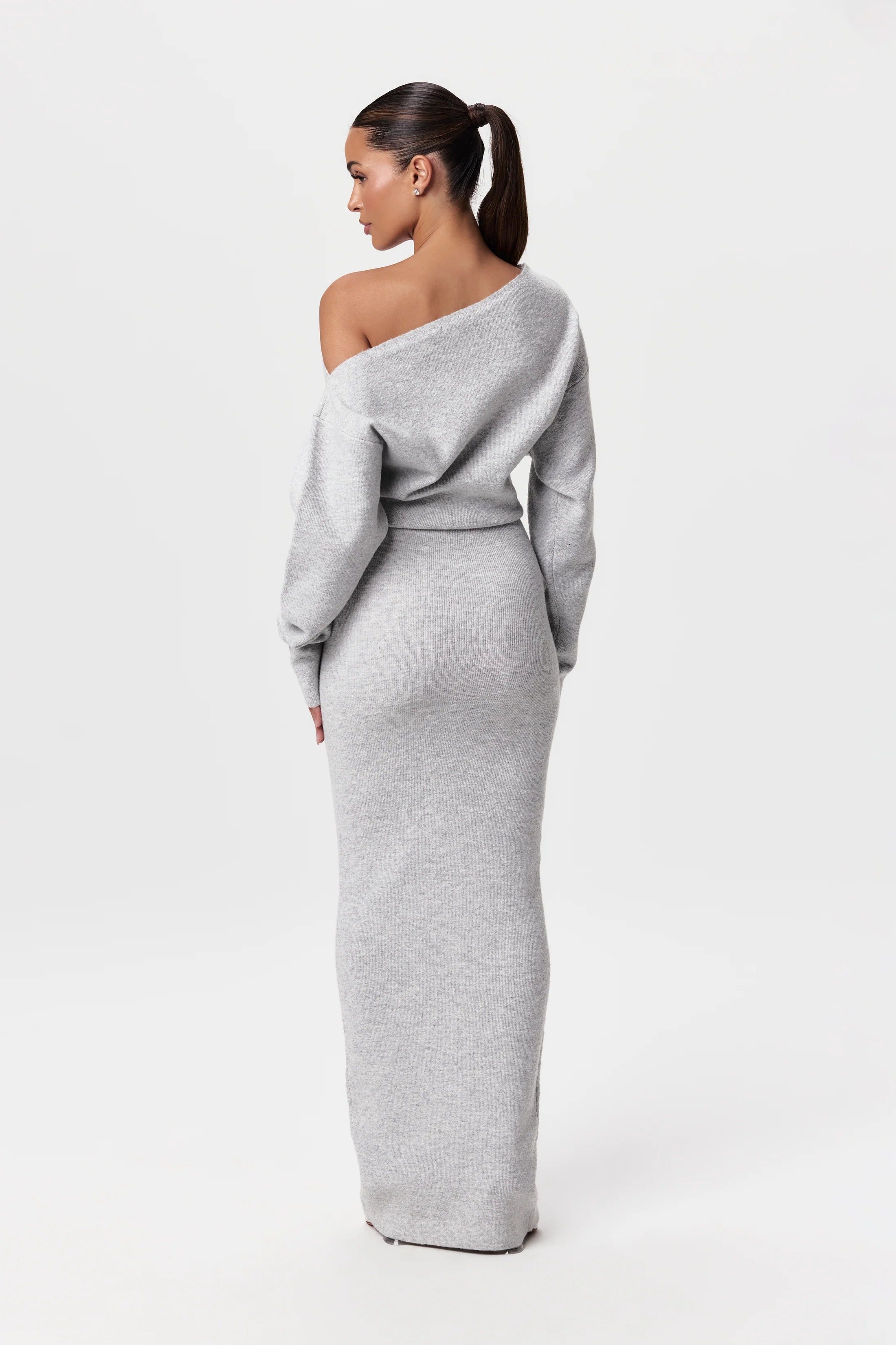 Lisanne™ Lage Schouder Sweater Jurk - Calestra