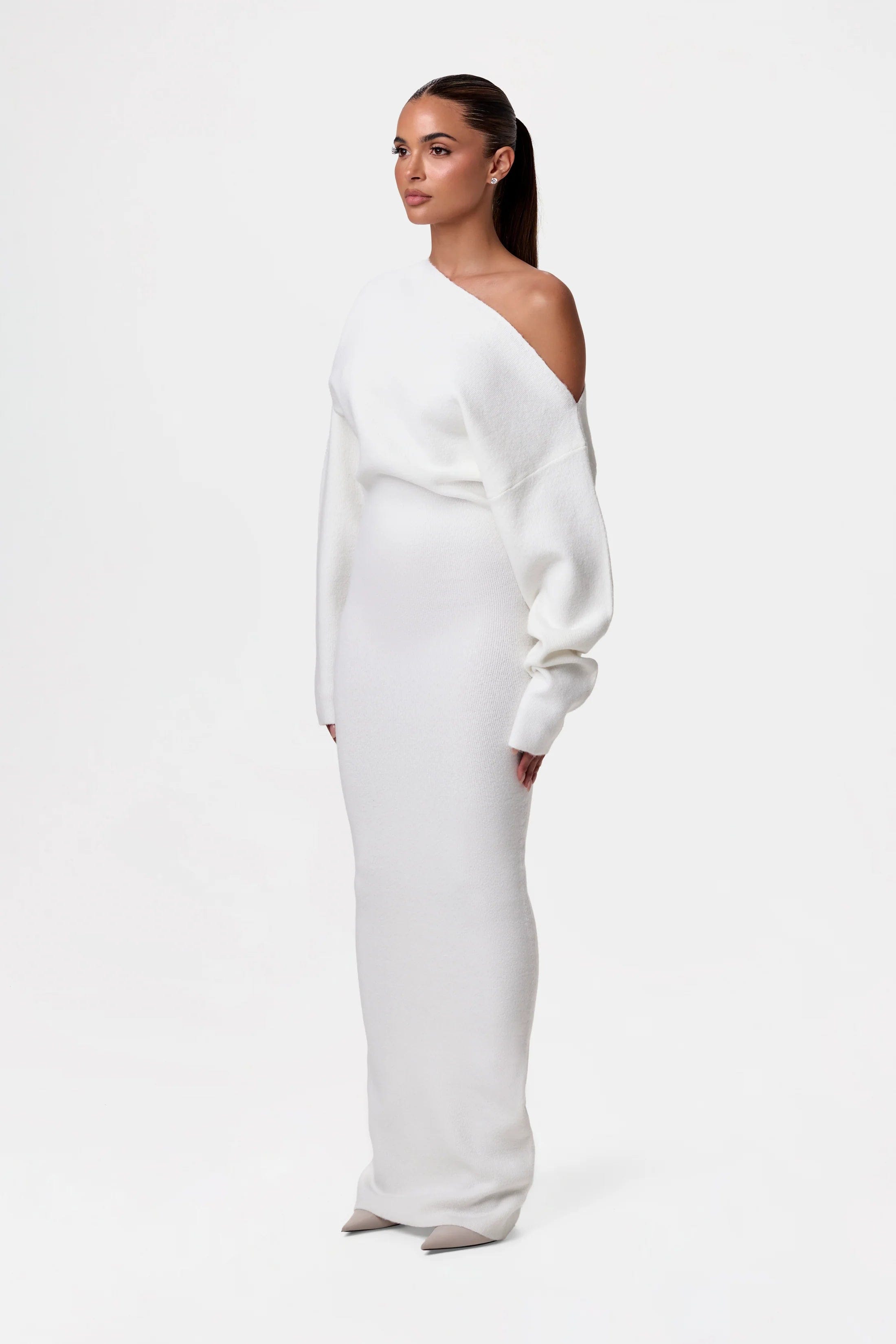 Lisanne™ Lage Schouder Sweater Jurk - Calestra