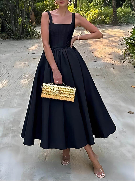 Patricia - Elegant A-Line Midi Dress - Calestra
