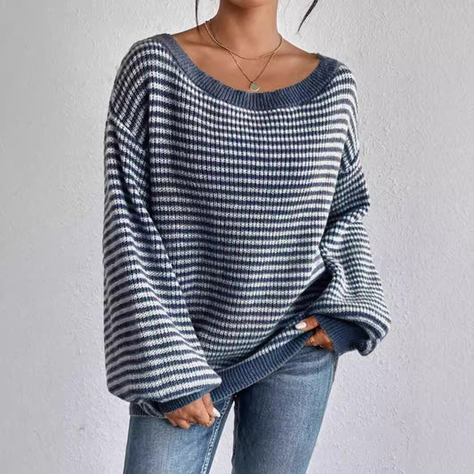 Fleur™ - Baggy Gestreepte Sweater - Calestra