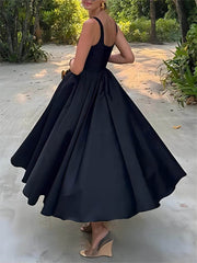 Patricia - Elegant A-Line Midi Dress - Calestra