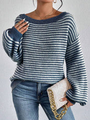 Fleur™ - Baggy Gestreepte Sweater - Calestra