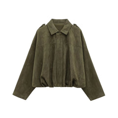 ✦ Valeria Suede Bomber Jacket