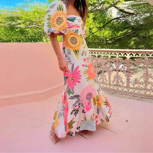 Elara Pleated Maxi Dress - Calestra