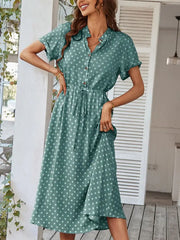 Dotarie™ Polka Midi Shirt Dress - Calestra
