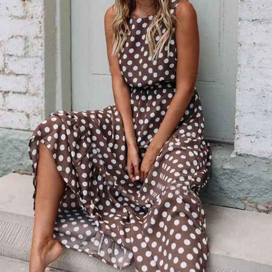 Capri Dotted Maxi Dress - Calestra