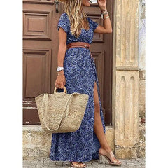 Vivienne | Floral Pleated Midi Dress - Calestra